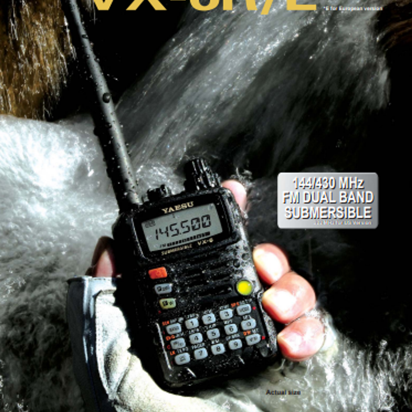 Yaesu VX-6R 144/222/430 MHz 5W Radio dual band VHF UHF IPX7 