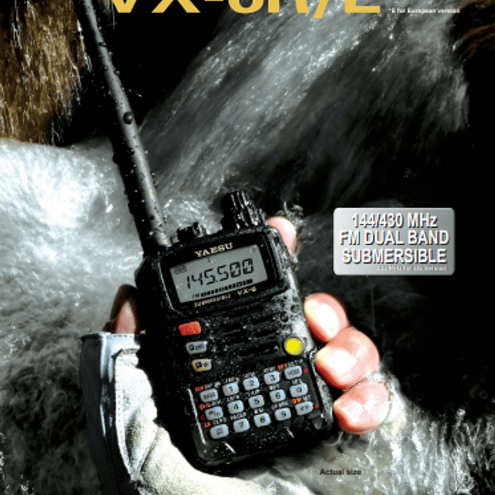 Yaesu VX-6R 144/222/430 MHz 5W Radio dual band VHF UHF IPX7 