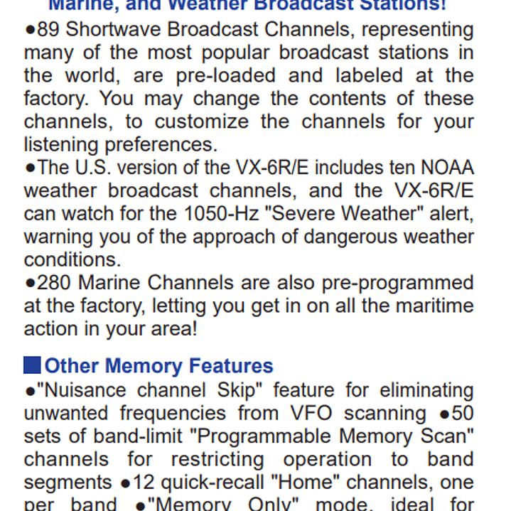 Yaesu VX-6R 144/222/430 MHz 5W Radio dual band VHF UHF IPX7 