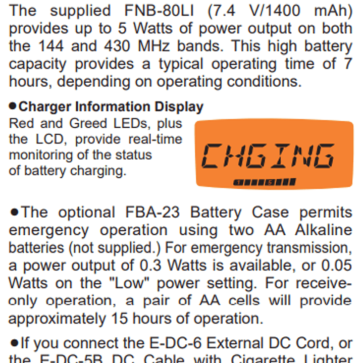 Yaesu VX-6R 144/222/430 MHz 5W Radio dual band VHF UHF IPX7 