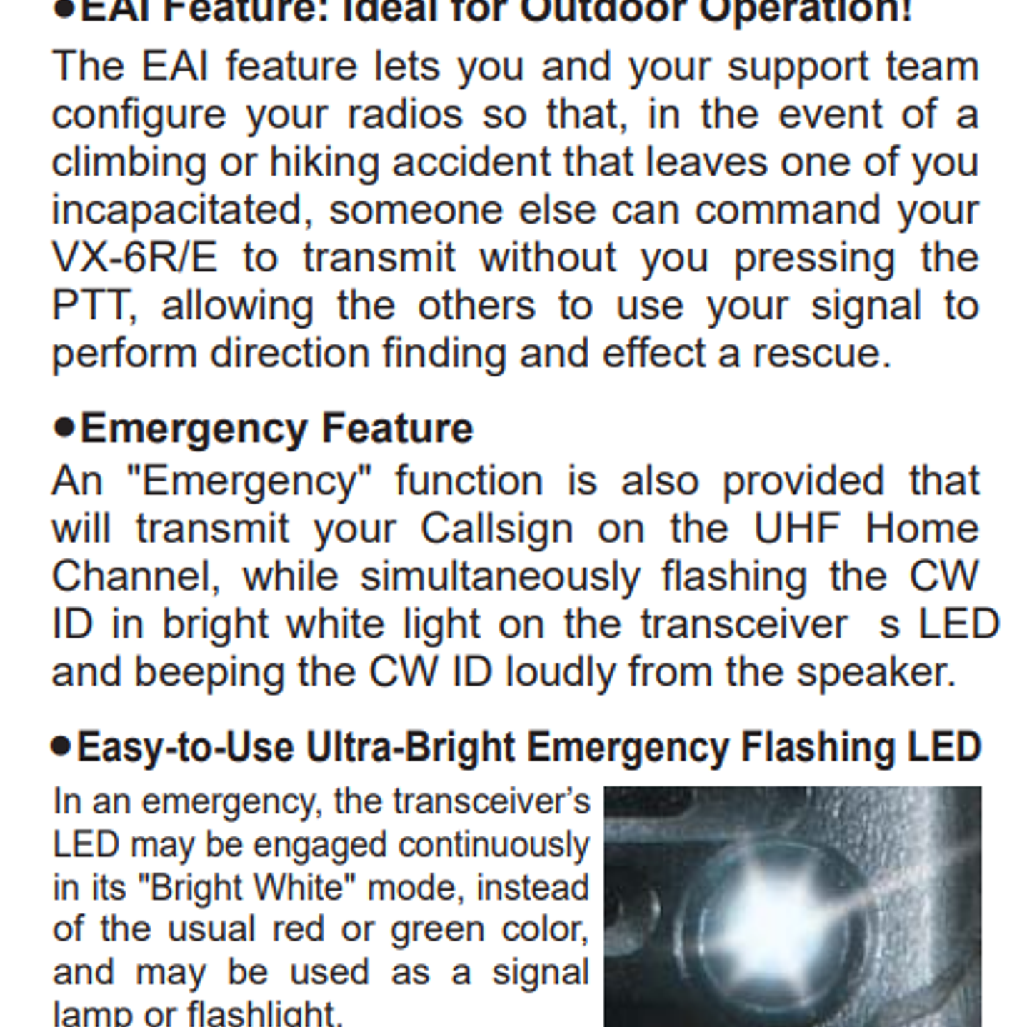 Yaesu VX-6R 144/222/430 MHz 5W Radio dual band VHF UHF IPX7 