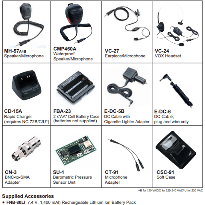 Yaesu VX-6R 144/222/430 MHz 5W Radio dual band VHF UHF IPX7 