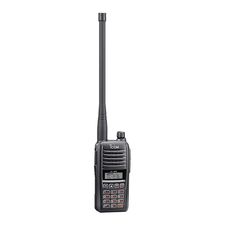 ICOM IC-A16B (con  Bluetooth) 200CH Memoria 6W Radio tierra-aire de 8,33/25 kHz Audio 1500 mW, IP67, MIL-STD-810-G, NOAA Alert  (A pedido por importación) Precio con iva incluido 9