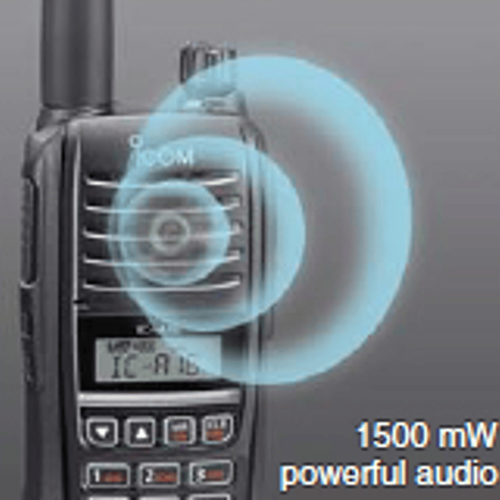 ICOM IC-A16B (con  Bluetooth) 200CH Memoria 6W Radio tierra-aire de 8,33/25 kHz Audio 1500 mW, IP67, MIL-STD-810-G, NOAA Alert  (A pedido por importación) Precio con iva incluido 11