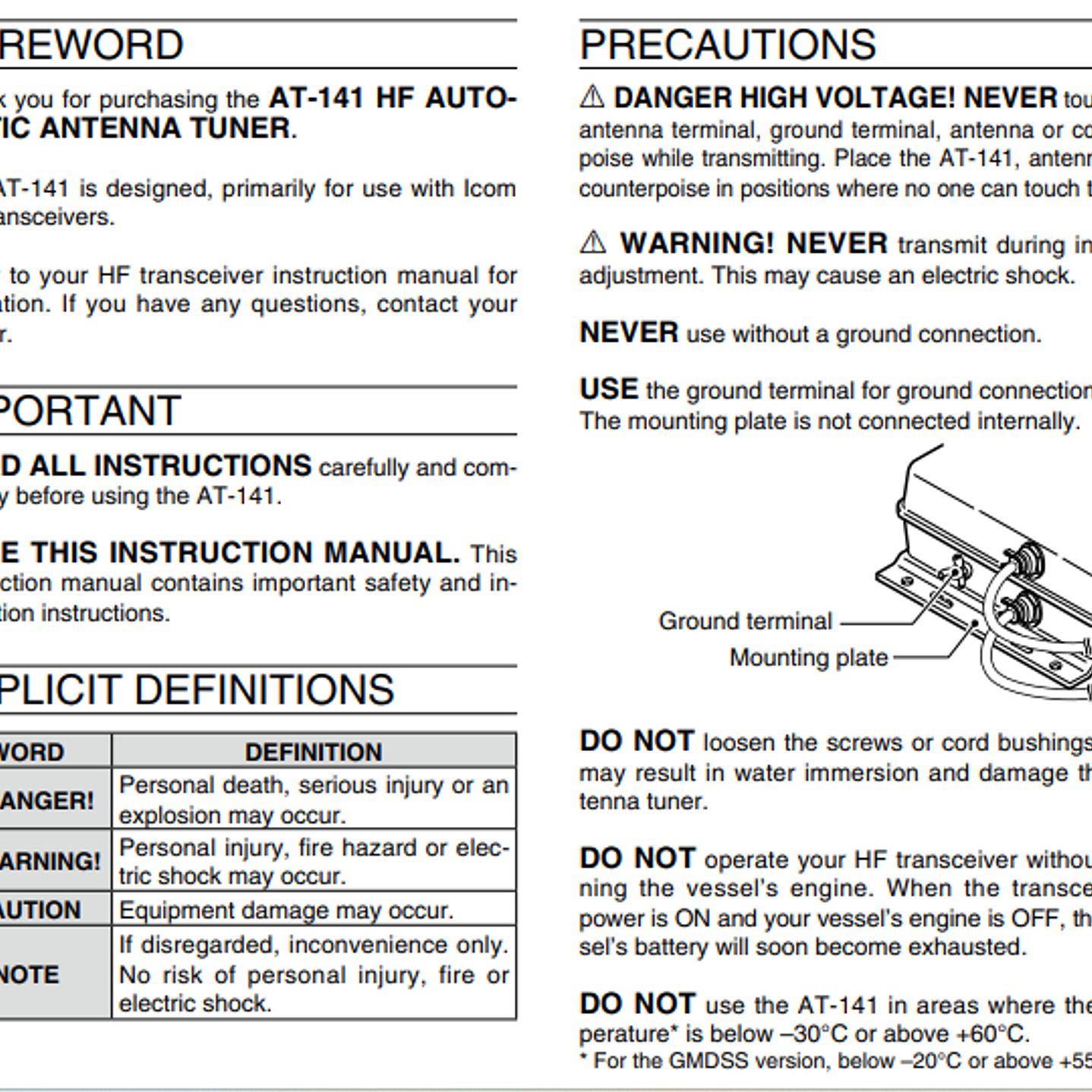 ICOM AT-141 Sintonizador antena para equipos HF Marinos Version 64 IPX6 Precio con iva incluido 10