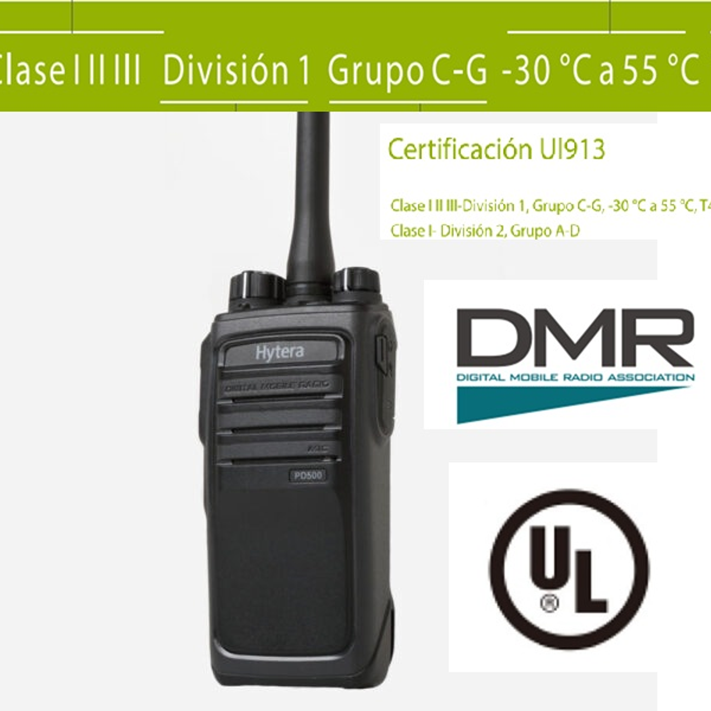 Hytera PD506 UL913 UHF1 400-470MHz 256CH DMR Tier II Intrínseco 4W Radio digital para ambientes explosivos e Industrias de Gas y Petróleo Fácil de utilizar e implementar Precio con iva incluido 1