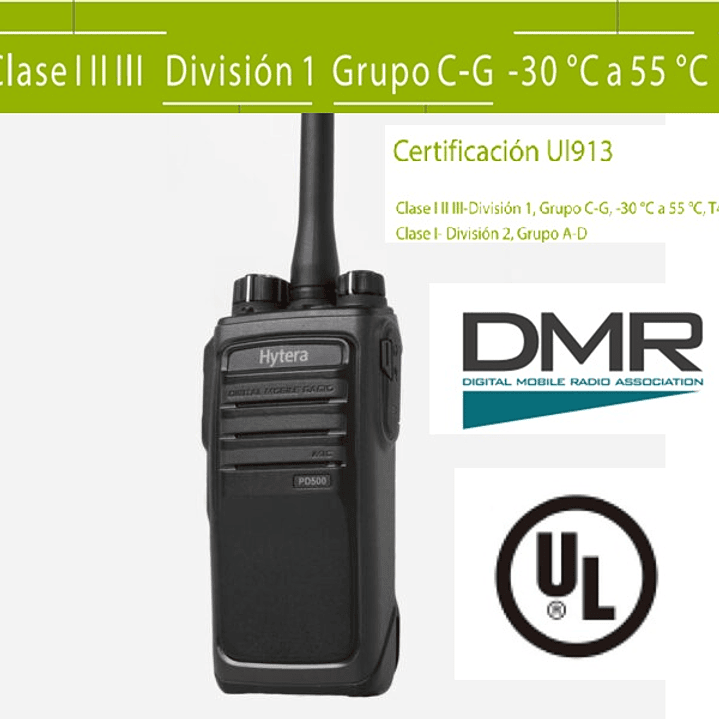 Hytera PD506 UL913 UHF1 400-470MHz 256CH DMR Tier II Intrínseco 4W Radio digital para ambientes explosivos e Industrias de Gas y Petróleo Fácil de utilizar e implementar Precio con iva incluido 1