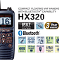 Standard Horizon HX-320 Radio portátil Marina de 6 W, Flotante, Bluetooth, Luz estroboscópica de emergencia activada por agua, Fácil de Operar, Alerta NOAA, Carga USB C  Precio con iva incluido - Miniatura 1