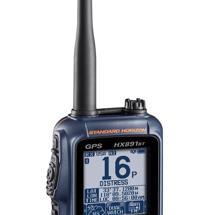  Standard Horizon HX-891BT Solid Black VHF Portátil marino flotante IPX8 DSC Clase H de 6W MIL-STD-810F MOB, Bluetooth, GPS, NOAA, Strobe light, Incluye Bandeja de batería Alka Precio con iva incluido 5