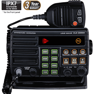 Standard Horizon Megáfono, VLH-3000 de 30W omnidireccional, fácil de usar. ¡Hazte oír! Cuatro opciones de bocina de niebla (campanas, silbatos, bocinas y sirenas) Precio con iva incluido