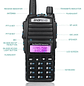 Baofeng UV-82 VHF/UHF Dualband 136-174/400-520Mhz 128CH Analogico 5W Radio analogica dual band incluye batería, clip, antena, cargador  Precio con iva incluido - Miniatura 9