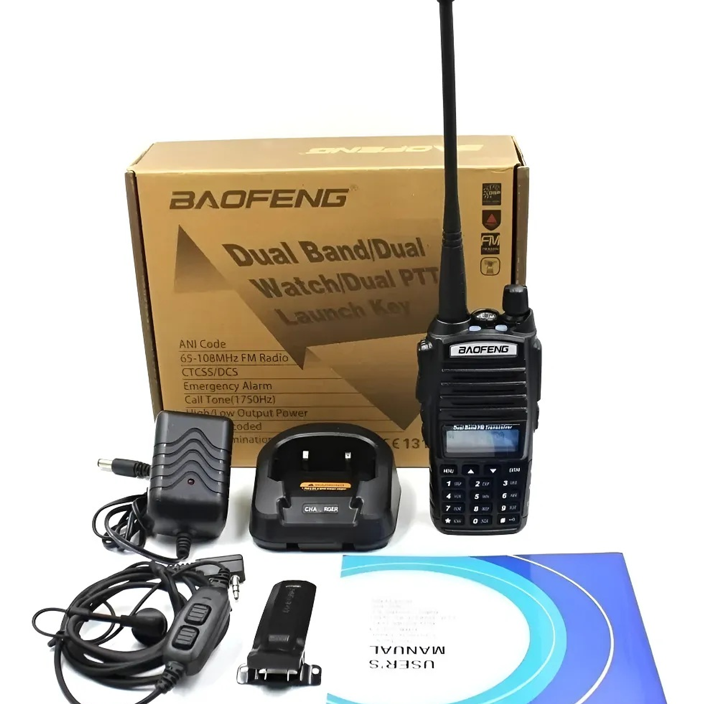 Baofeng UV-82 VHF/UHF Dualband 136-174/400-520Mhz 128CH Analogico 5W Radio analogica dual band incluye batería, clip, antena, cargador  Precio con iva incluido 11