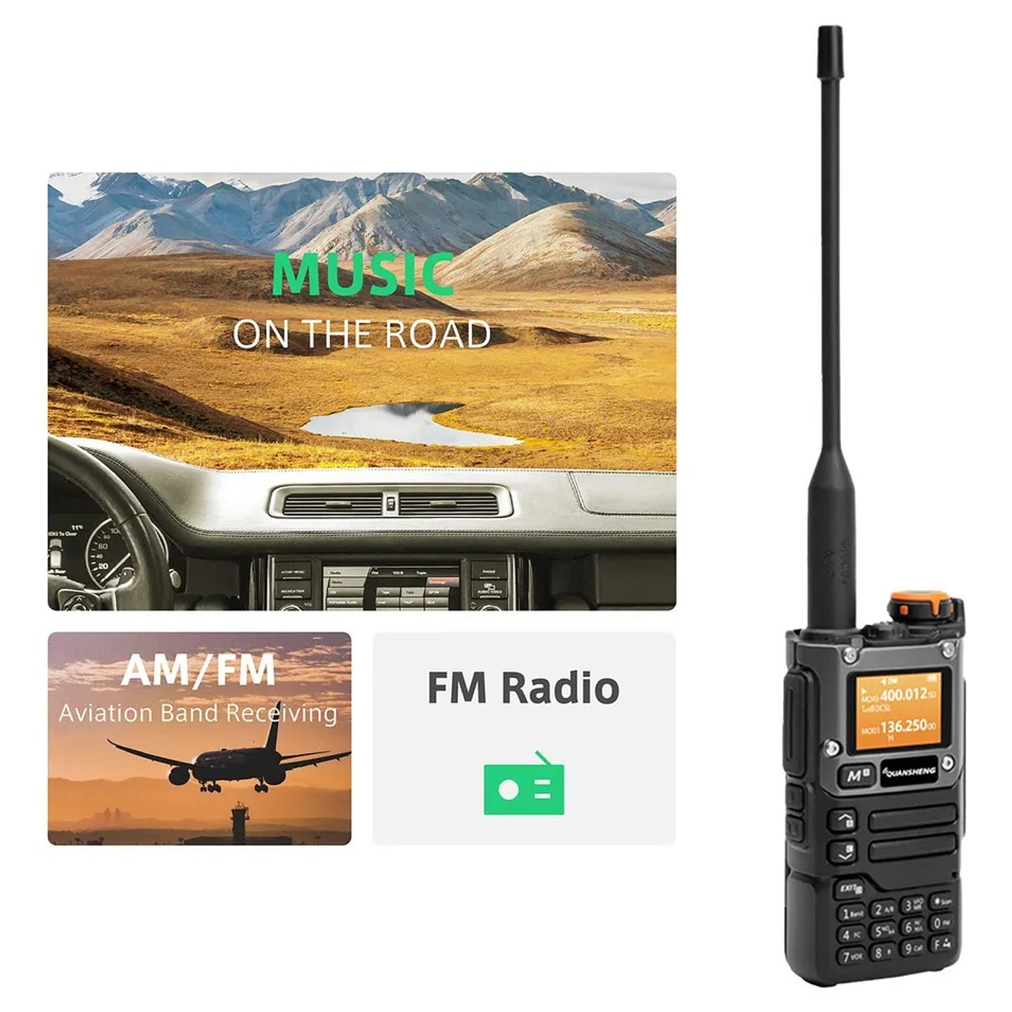 Quansheng UV-K6 50/76 108/135.9975 136/173.9975 174∽349.9975 350/399.9975 400/469.9975 470/599.9975 Radio Dualband VHF/UHF recibe frecuencia aérea y alertas meteorológicas Precio con iva incluido  6