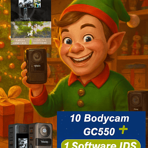 Hytera GC550 (10 unidades) + IDS Bodycam 64GB 150° AES256 USB Tipo C IP67 9hr trabajo continuo CUMPLE Ley 21659 Seguridad Privada Precio con iva incluido