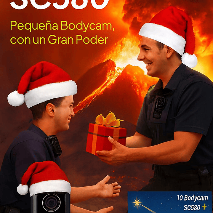 10 Hytera SC580 Bodycam +IDS 64GB y Radio PoC 4G 121°-150° IP68 158gr BT5.1 GPS Wifi Simcard Pre/Post Grabado de vídeo Vídeo Cifrado AES256 12 Horas grabación continua Cumple ley 21659 Precio con iva 1