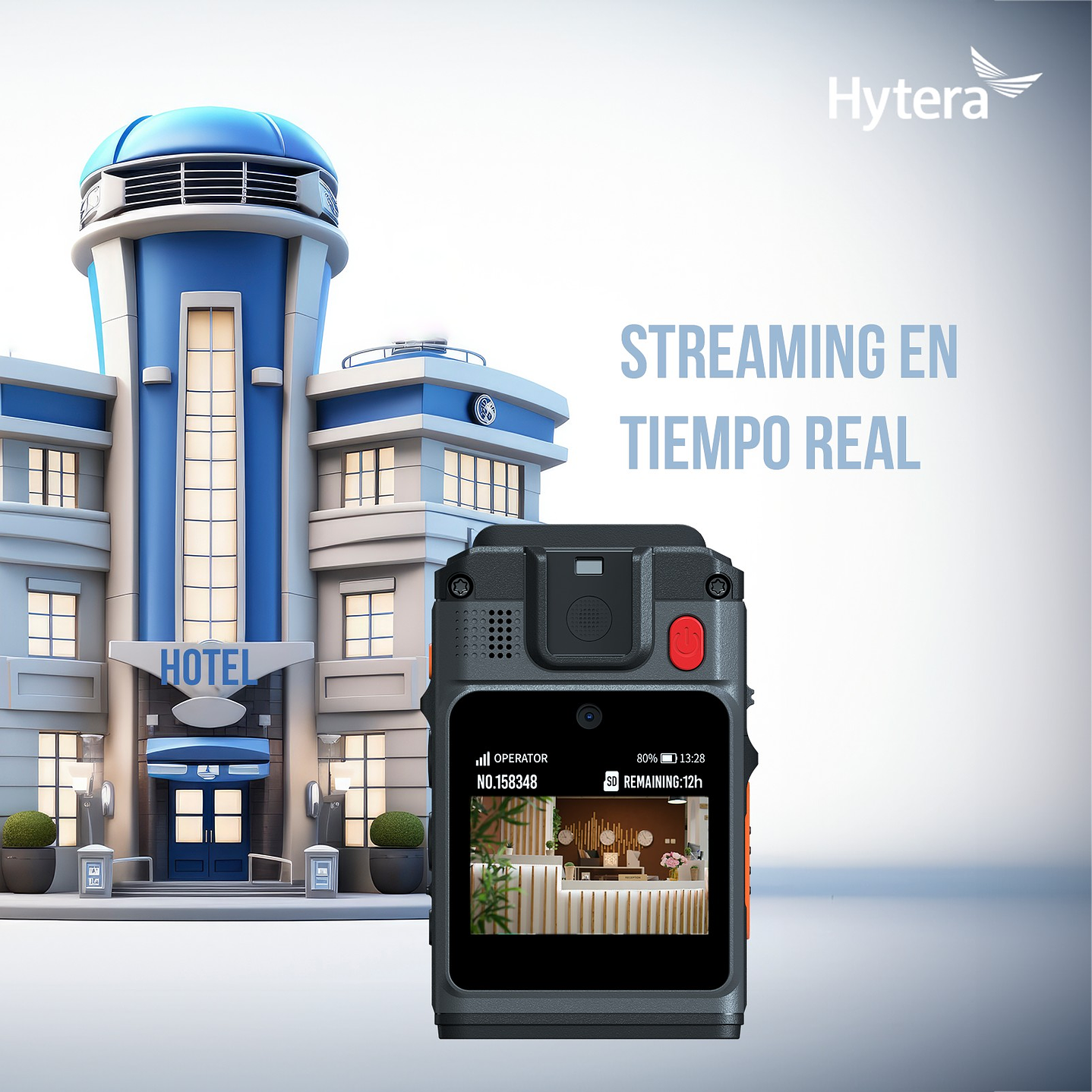 10 Hytera SC580 Bodycam +IDS 64GB y Radio PoC 4G 121°-150° IP68 158gr BT5.1 GPS Wifi Simcard Pre/Post Grabado de vídeo Vídeo Cifrado AES256 12 Horas grabación continua Cumple ley 21659 Precio con iva 9