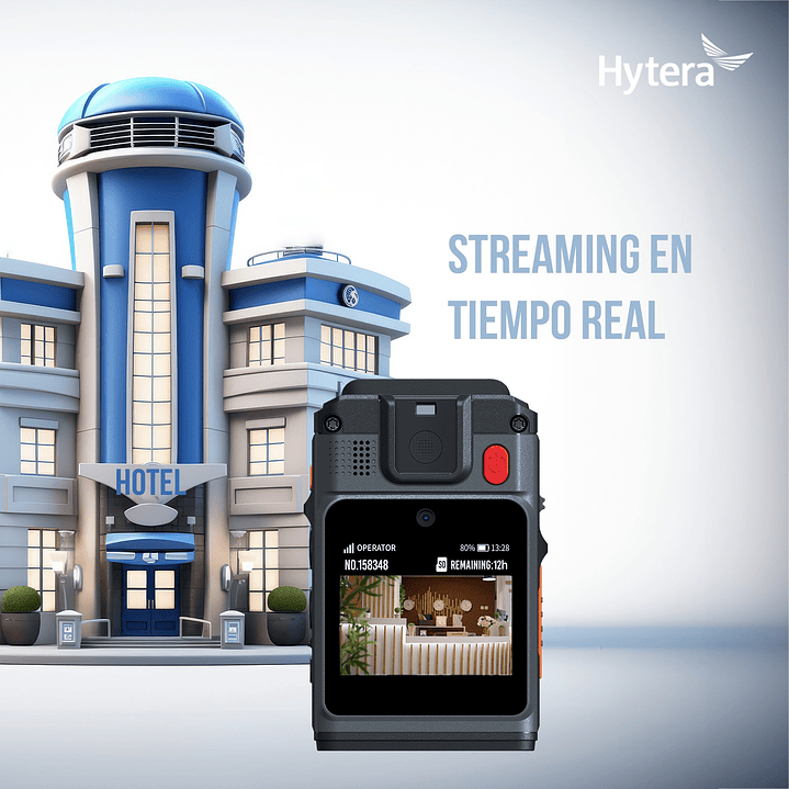 10 Hytera SC580 Bodycam +IDS 64GB y Radio PoC 4G 121°-150° IP68 158gr BT5.1 GPS Wifi Simcard Pre/Post Grabado de vídeo Vídeo Cifrado AES256 12 Horas grabación continua Cumple ley 21659 Precio con iva 9