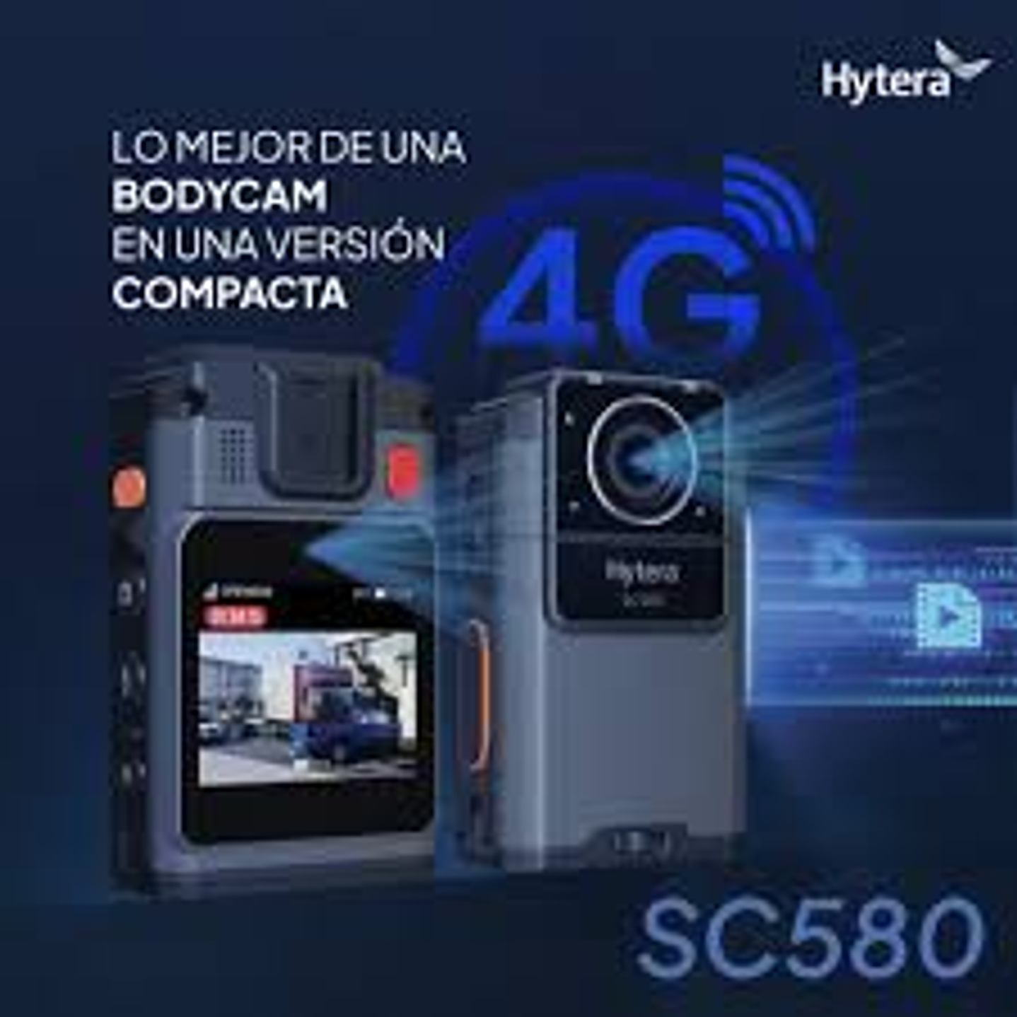 10 Hytera SC580 Bodycam +IDS 64GB y Radio PoC 4G 121°-150° IP68 158gr BT5.1 GPS Wifi Simcard Pre/Post Grabado de vídeo Vídeo Cifrado AES256 12 Horas grabación continua Cumple ley 21659 Precio con iva 21