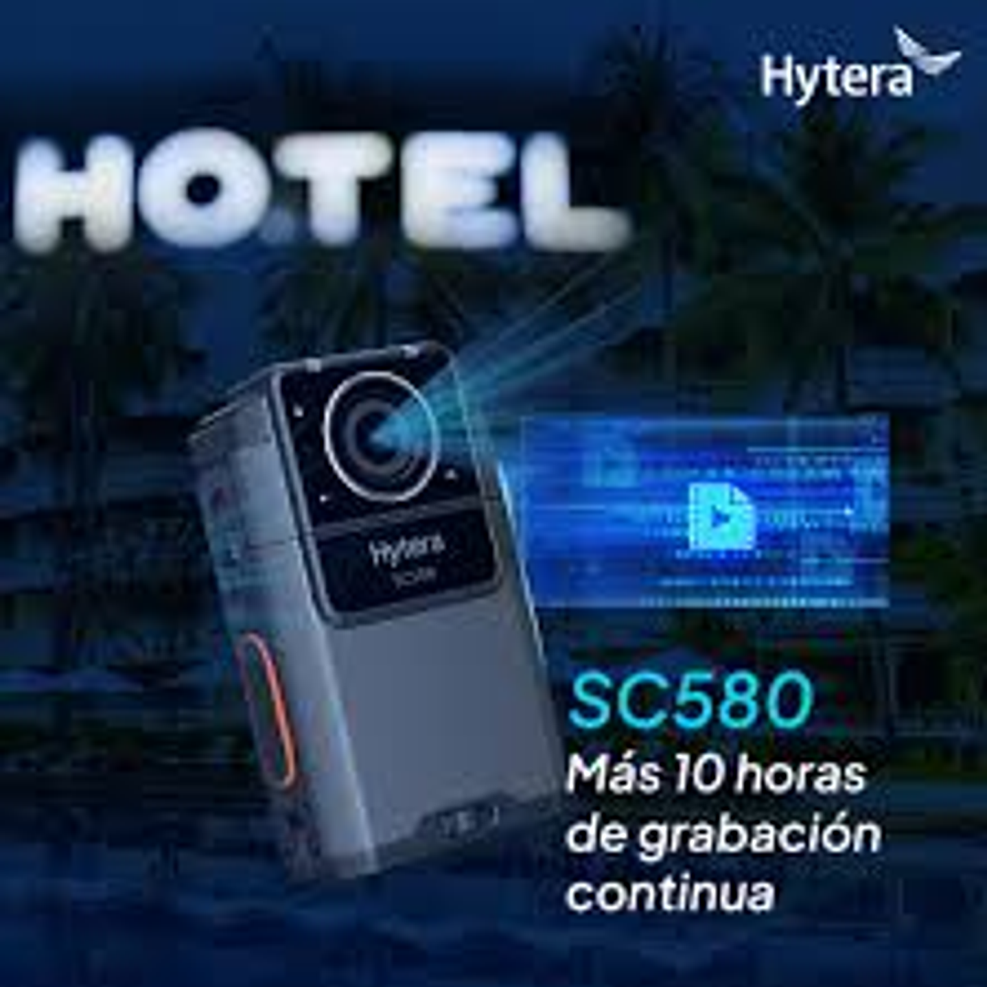 10 Hytera SC580 Bodycam +IDS 64GB y Radio PoC 4G 121°-150° IP68 158gr BT5.1 GPS Wifi Simcard Pre/Post Grabado de vídeo Vídeo Cifrado AES256 12 Horas grabación continua Cumple ley 21659 Precio con iva 32