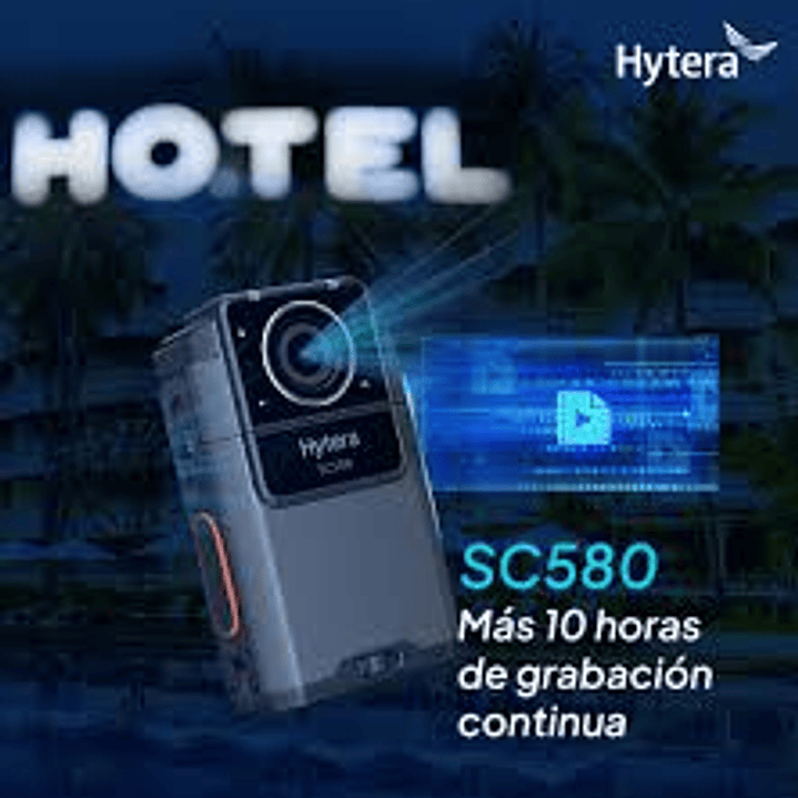 10 Hytera SC580 Bodycam +IDS 64GB y Radio PoC 4G 121°-150° IP68 158gr BT5.1 GPS Wifi Simcard Pre/Post Grabado de vídeo Vídeo Cifrado AES256 12 Horas grabación continua Cumple ley 21659 Precio con iva 32