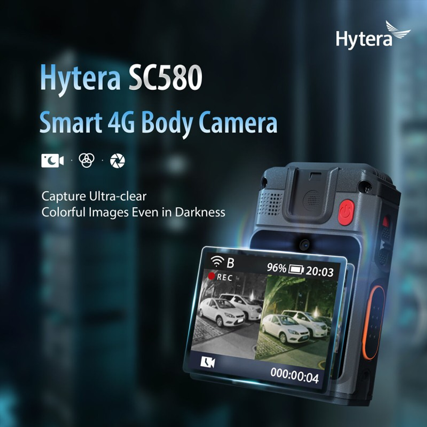 10 Hytera SC580 Bodycam +IDS 64GB y Radio PoC 4G 121°-150° IP68 158gr BT5.1 GPS Wifi Simcard Pre/Post Grabado de vídeo Vídeo Cifrado AES256 12 Horas grabación continua Cumple ley 21659 Precio con iva 57