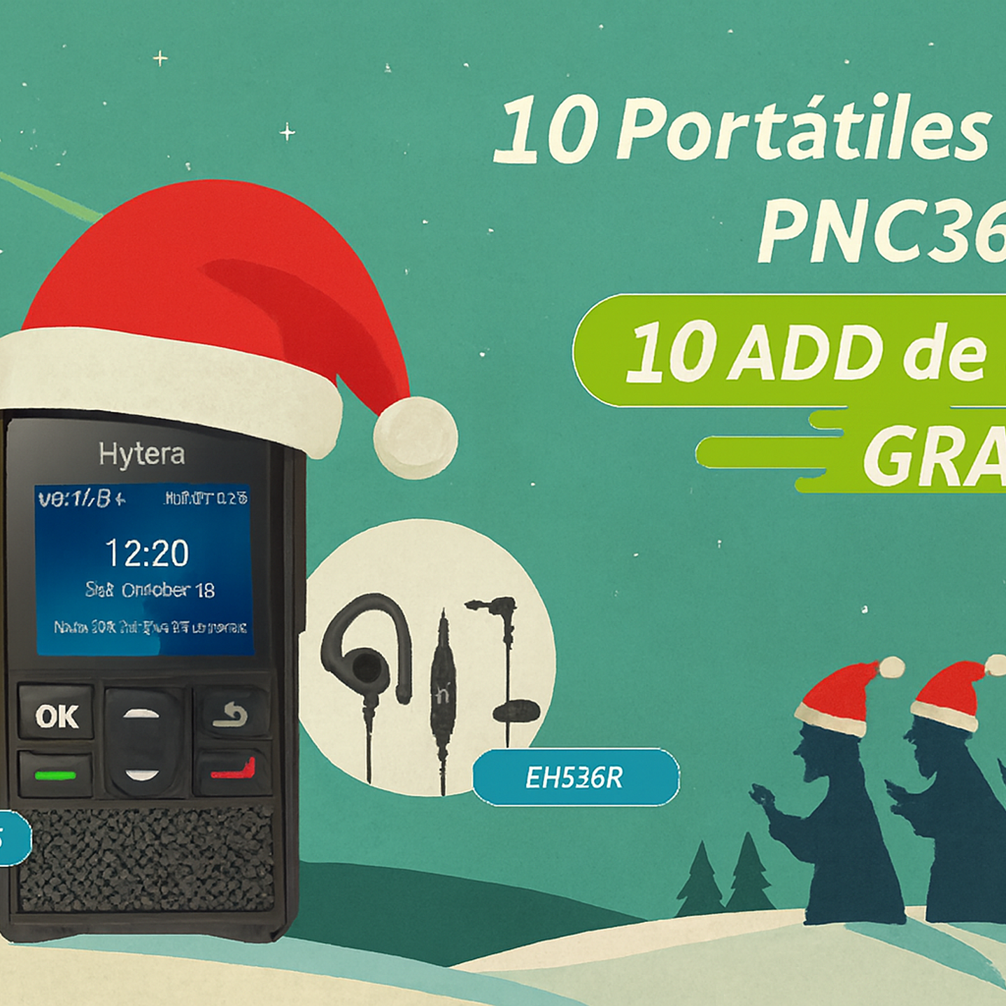 10 Hytera PNC360S + 10 EHS26R Auriculares + PoC Radio PTT sobre celular duradero y confiable para las condiciones más difíciles 1