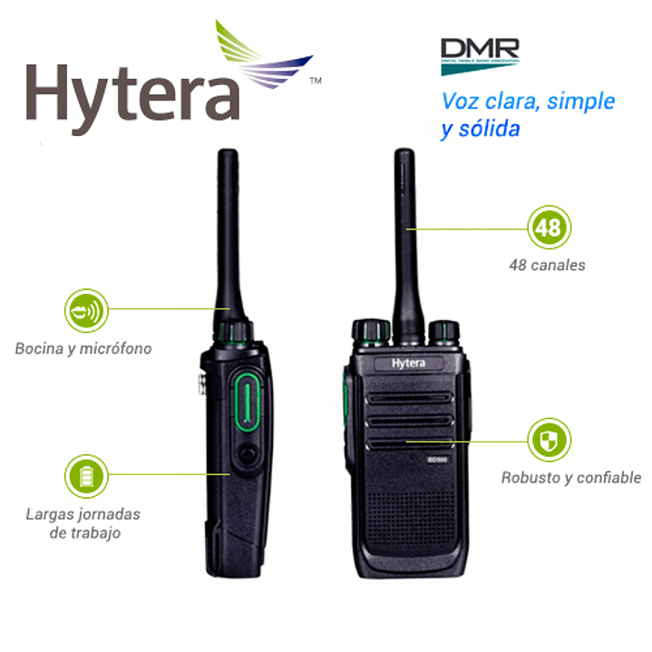 10 Hytera BD506 VHF + 10 EHM10A Auriculares 136-174 MHz 48 CH Digital DMR y Analogico 5W Radio sin pantalla con cancelación de ruido Precio con iva incluido 13