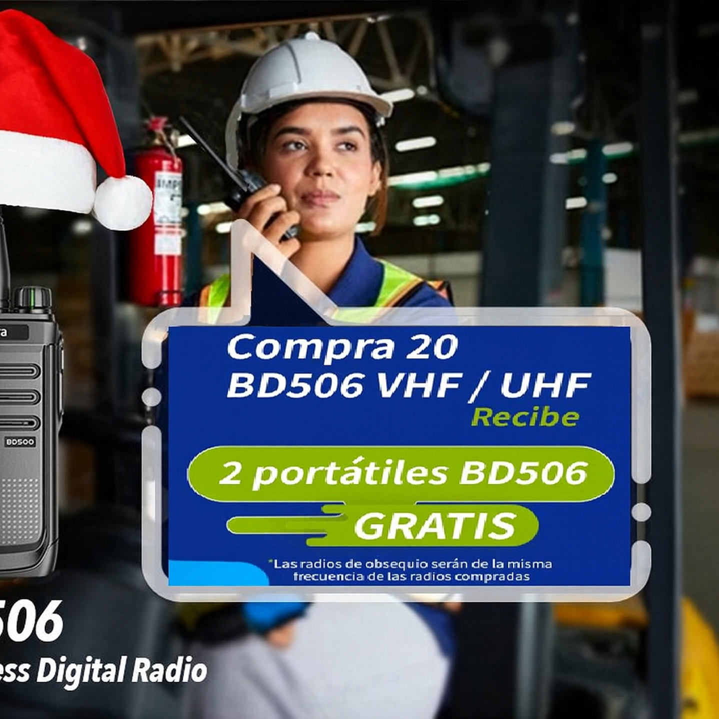 (Compra 20 y lleva 22) Hytera BD506 UHF1 410-480 Mhz 48CH DMR Tier II 4W Radio digital y analógica con cancelación de ruido sin pantalla Precio con iva incluido- COPIAR 1