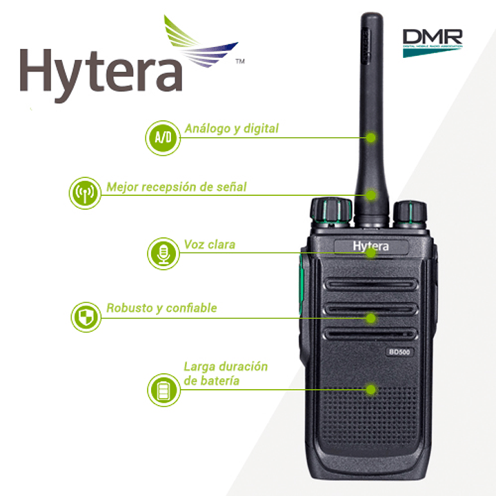 (Compra 20 y lleva 22) Hytera BD506 VHF 136-174 MHz 48 CH Digital DMR y Analogico 5W Radio sin pantalla con cancelación de ruido Precio con iva incluido 20
