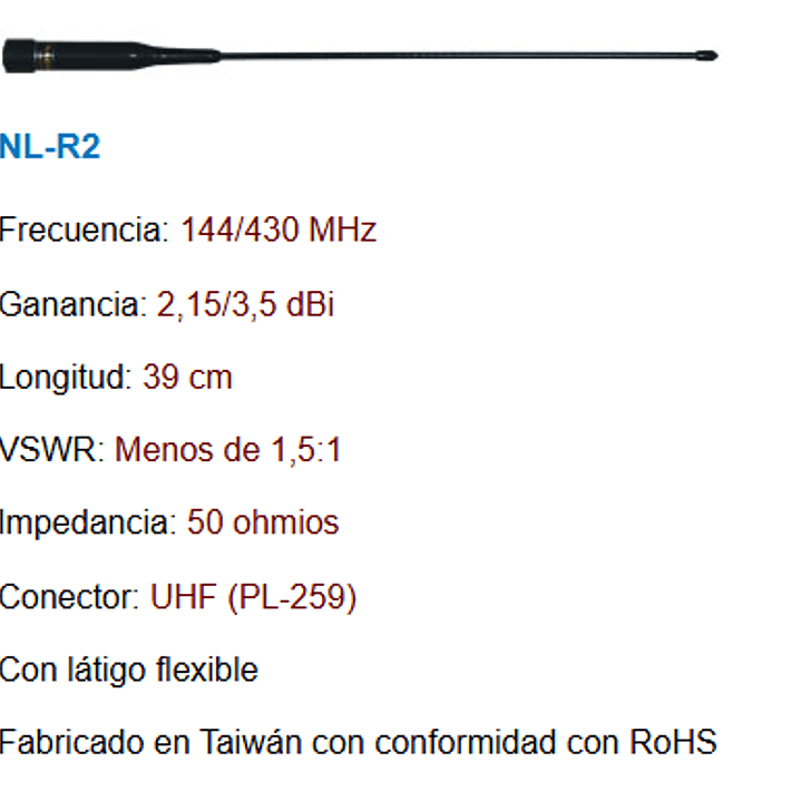 Antena Nagoya NL-R2 con base magnética para radio base en VHF/UHF para QYT KT-8900 Precio con iva incluido 4