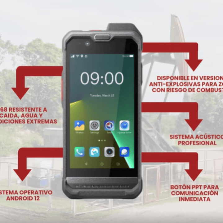 Smartphone PNC460 XRugged Radio PoC y Smartphone Inteligente con Android 12 IP68 Precio con iva incluido 3
