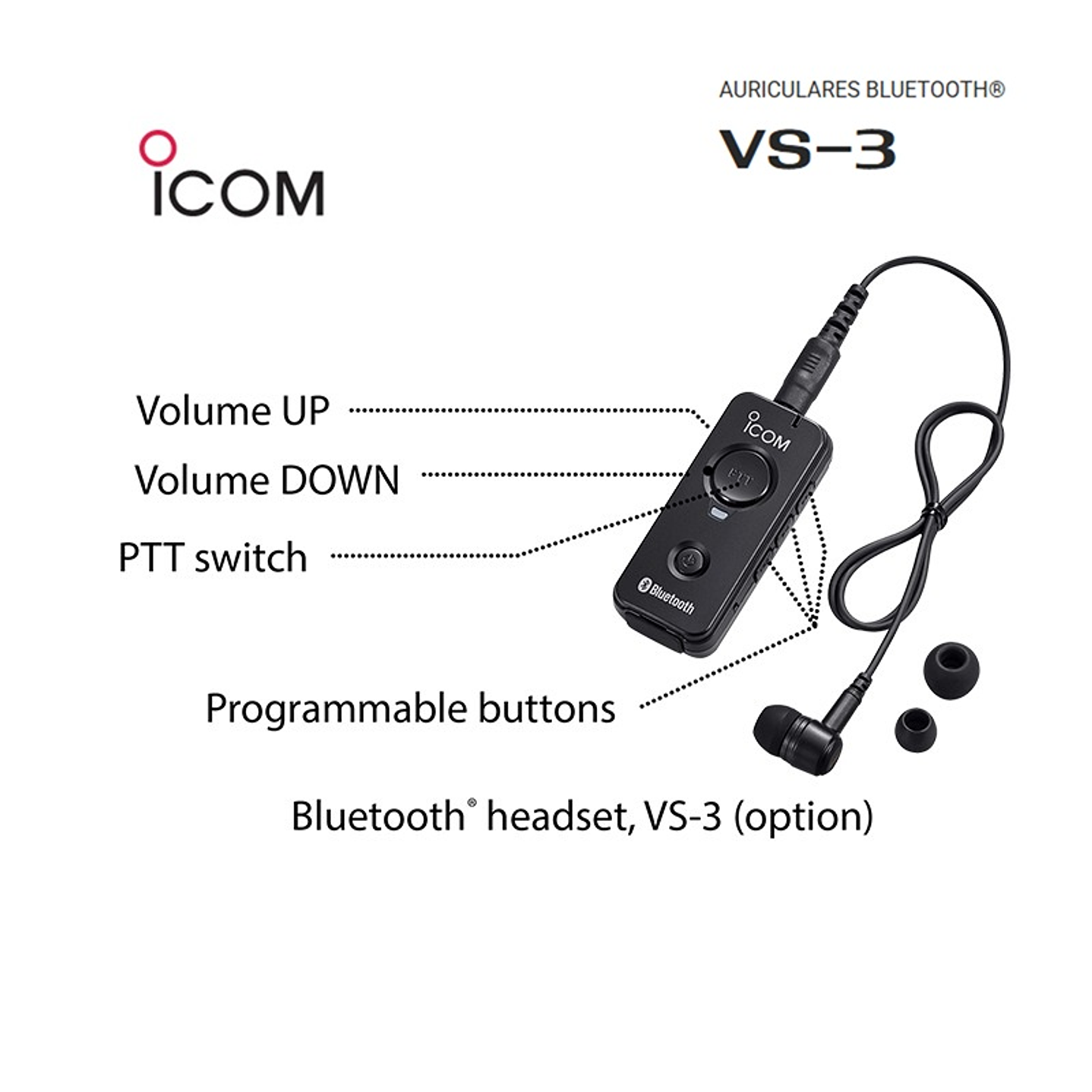 ICOM VS-3 Auriculares Bluetooth para equipos ICOM con Bluetooth Precio con iva incluido 2