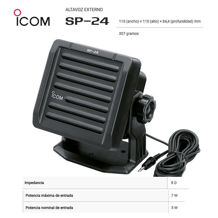 ICOM SP-24 Altavoz externo para equipo marino IC-M803 (Importación a pedido 4-6 semanas) Precio con iva incluido 1