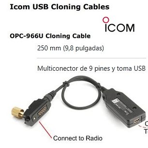 ICOM OPC-966U Cable de programación de radios con adaptador USB compatible IC-F50 IC-F60 IC-F50V IC-F60V IC-F3061 IC-F4061 IC-F3161D IC-F4161D (Importación a pedido 4-6 semanas) Precio con iva incluid