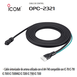ICOM OPC-2321 Cable sintonizador de antena utilizado con el AH-740 (Importación de 4 a 6 semanas) Precio con iva incluido
