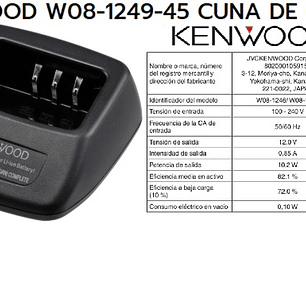Kenwood W08-1249-45 Cuna de carga para KMB-28 sin transformador para TK-2402/3402/ NX-240/340 Precio con iva incluido