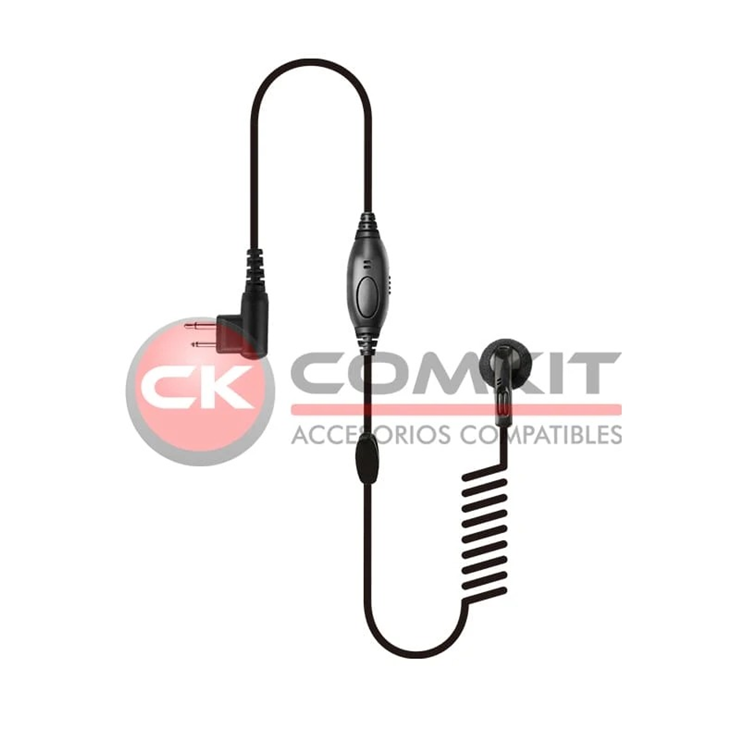 COMKIT CK-1028V-K1 Auricular simple con VOX, PTT y micrófono en línea para Kenwood 2 pins Precio con iva incluido