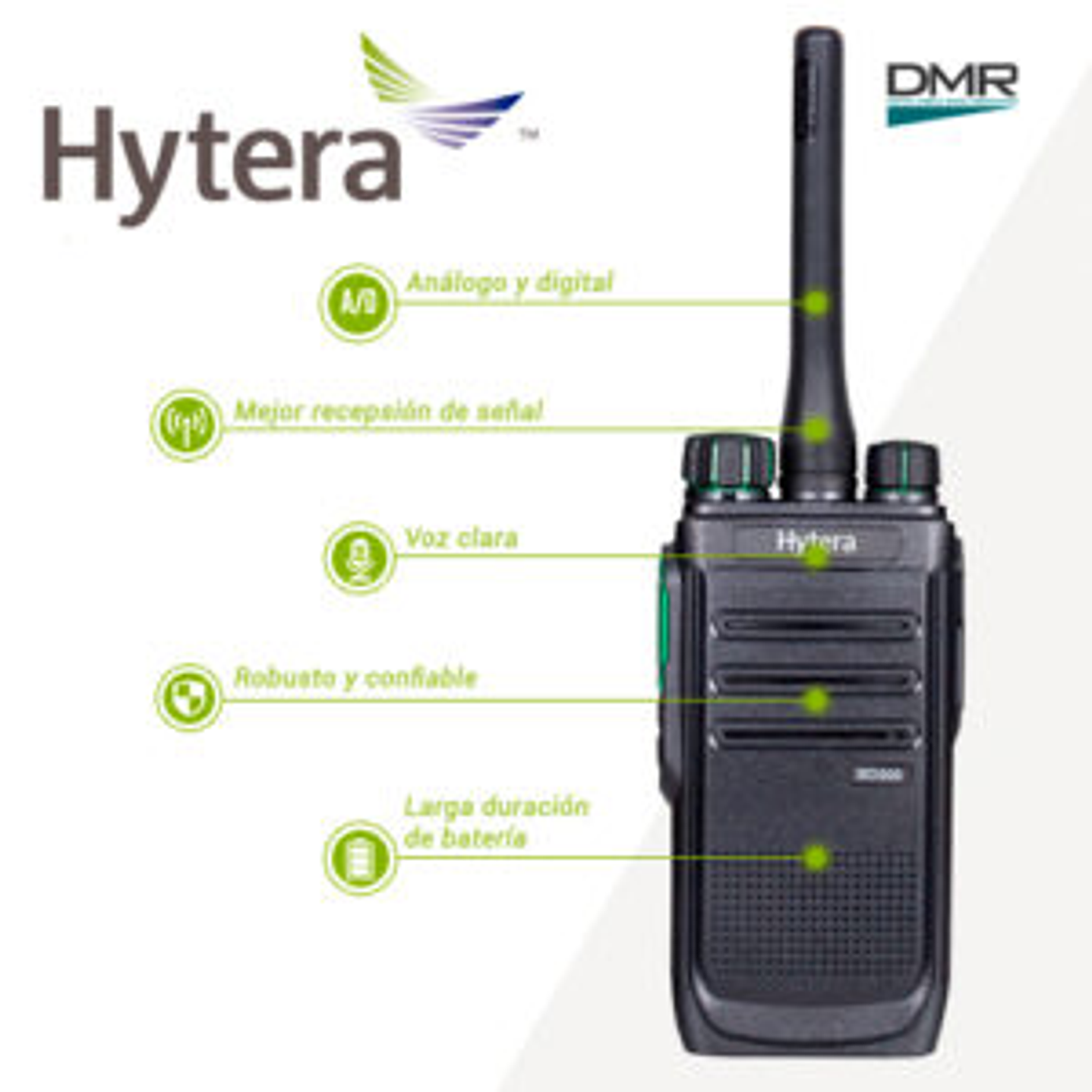 Hytera BD506 UHF1 400-470 Mhz 48CH DMR Tier II 4W Radio digital y analógica con cancelación de ruido sin pantalla Precio con iva incluido 3