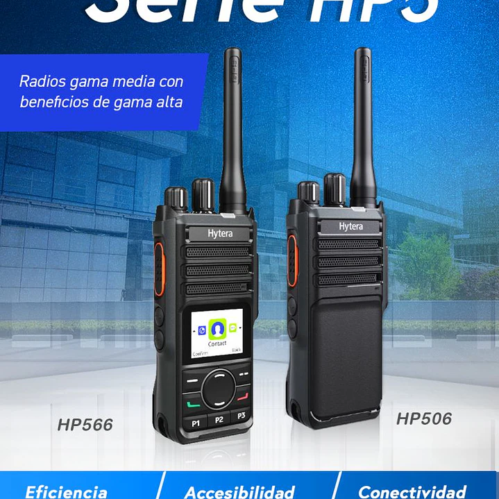 Hytera HP506BT VHF 136-174 MHz 256 CH DMR y Analogico 5W Radio Digital Portátil Profesional Bluetooth Sin pantalla Precio con iva incluido 5