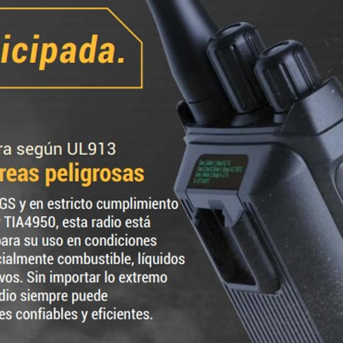 Hytera HP506 UL913 UHF1 400-470 MHz 256CH Digital DMR y Analogico 4W Intrinsicamente Seguro 5W IP67 Radio portatil (A pedido por importación) Precio con iva incluido 21