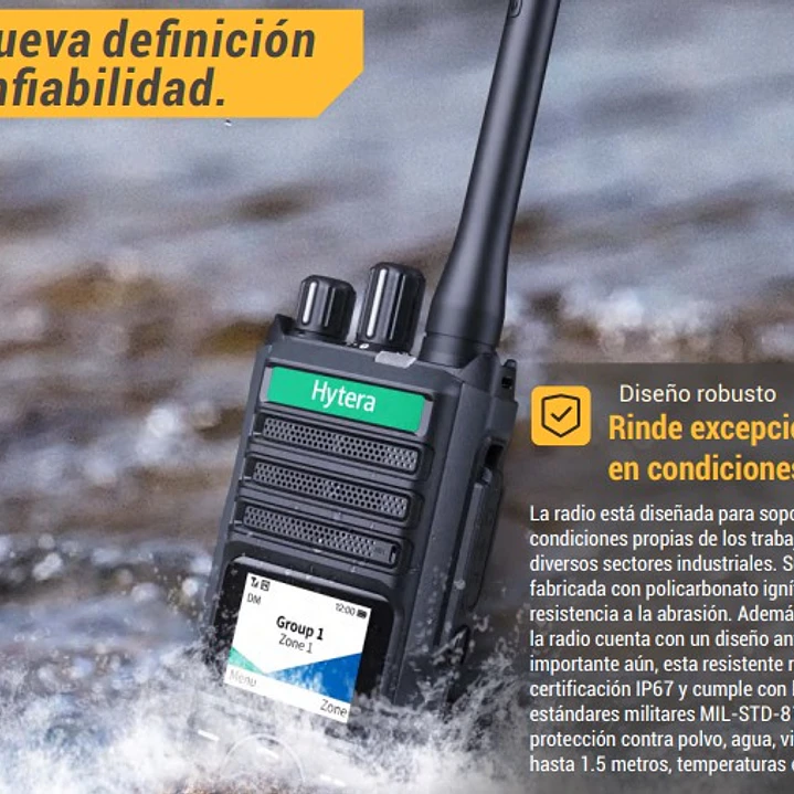 Hytera HP506 UL913 UHF1 400-470 MHz 256CH Digital DMR y Analogico 4W Intrinsicamente Seguro 5W IP67 Radio portatil (A pedido por importación) Precio con iva incluido 25