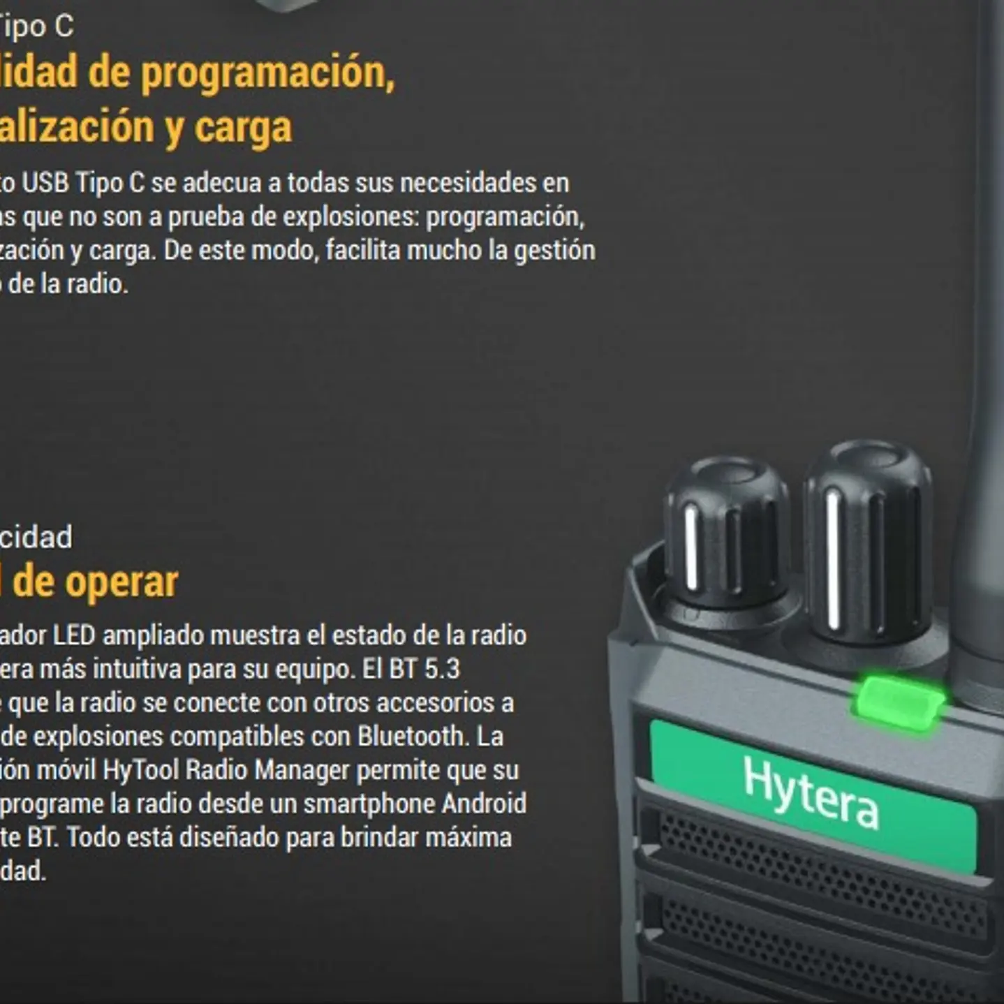 Hytera HP506 UL913 UHF1 400-470 MHz 256CH Digital DMR y Analogico 4W Intrinsicamente Seguro 5W IP67 Radio portatil (A pedido por importación) Precio con iva incluido 26