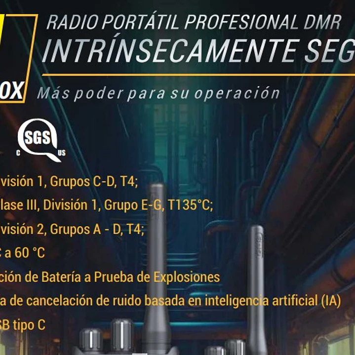 Hytera HP506 UL913 UHF1 400-470 MHz 256CH Digital DMR y Analogico 4W Intrinsicamente Seguro 5W IP67 Radio portatil (A pedido por importación) Precio con iva incluido 28