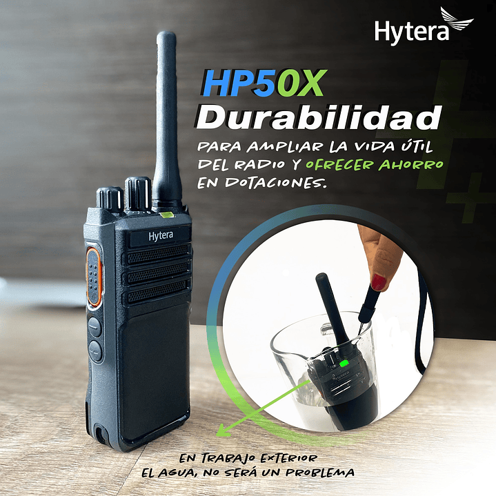 Hytera HP506 VHF 136-174 MHz 256CH Digital DMR y Analogico 5W Batería 3000mAh Radio Digital Profesional DMR Tier II y Analogico IP67 y MIL-STD-810G, parlante antimagnético Precio con iva incluido 15
