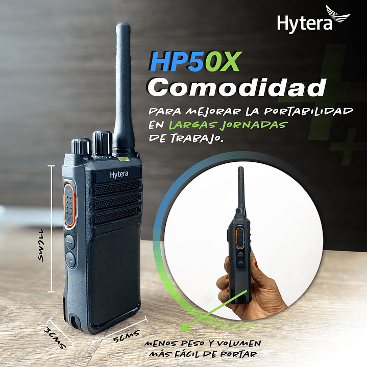Hytera HP506 VHF 136-174 MHz 256CH Digital DMR y Analogico 5W Batería 3000mAh Radio Digital Profesional DMR Tier II y Analogico IP67 y MIL-STD-810G, parlante antimagnético Precio con iva incluido 17