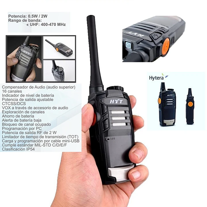 HYT TC-320 UHF1 400-470 MHz 16CH Analogico 2W Radio portátil análogo ¡Sencilla y Eficiente! Precio con iva incluido 1
