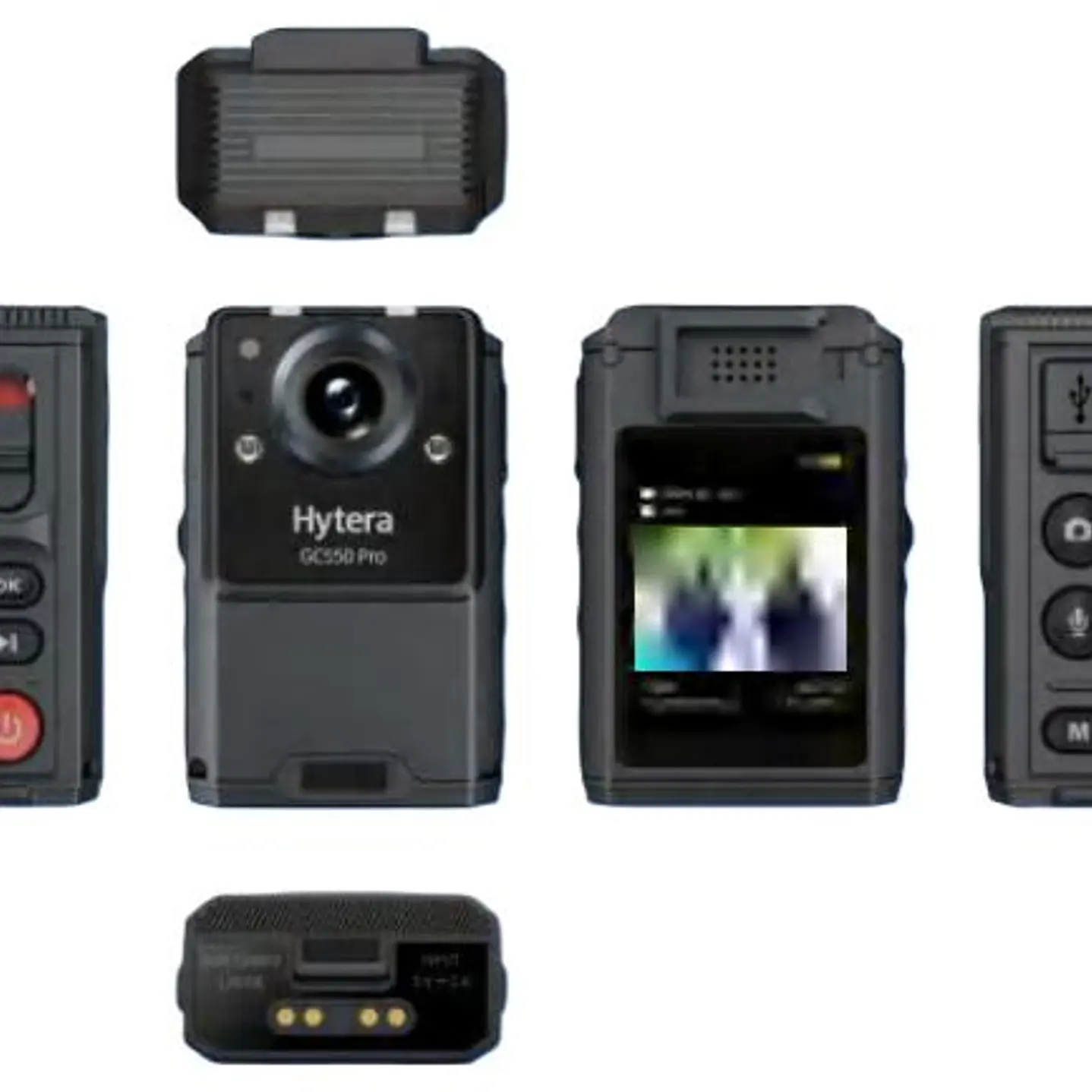 Hytera GC550PRO Bodycam profesional para personal de seguridad con 128GB IP67 Batería no removible de 2.100 mAh Campo de visión 118° Pantalla de 2