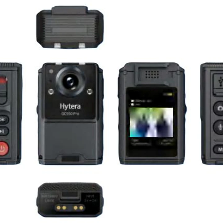 Hytera GC550PRO Bodycam profesional para personal de seguridad con 128GB IP67 Batería no removible de 2.100 mAh Campo de visión 118° Pantalla de 2