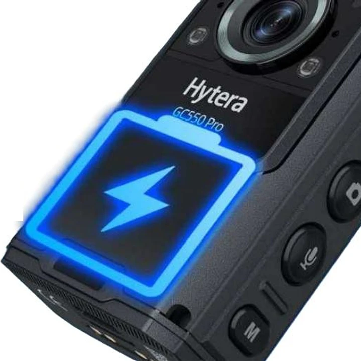 Hytera GC550PRO Bodycam profesional para personal de seguridad con 128GB IP67 Batería no removible de 2.100 mAh Campo de visión 118° Pantalla de 2