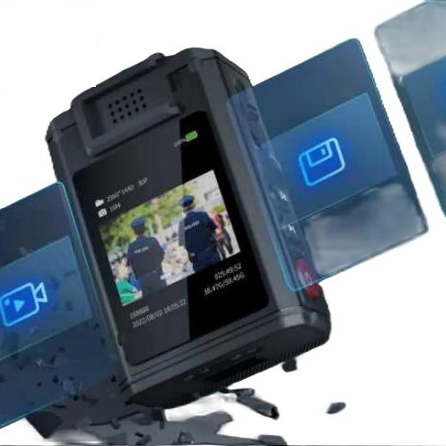 Hytera GC550PRO Bodycam profesional para personal de seguridad con 128GB IP67 Batería no removible de 2.100 mAh Campo de visión 118° Pantalla de 2
